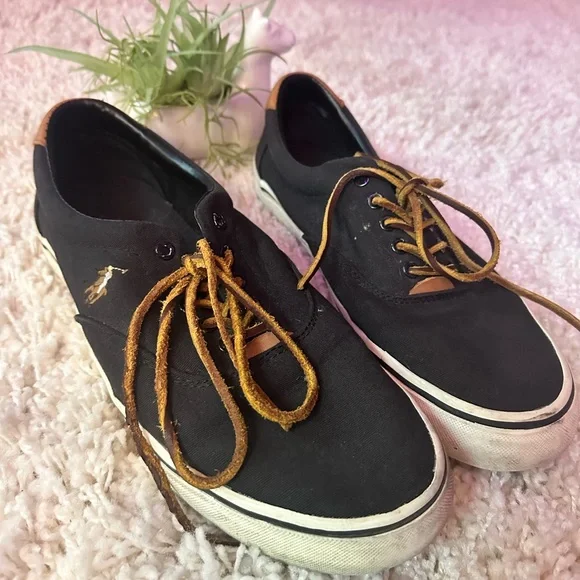 Ralph Lauren Polo Men’s casual sleek fashion Thorton Canvas Low-Top Snea…